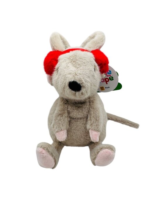 Gigglescape Other - Gigglescape Plush Mouse Toy With Red Earmuffs For Ages 1+